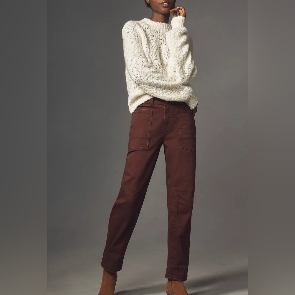 Pilcro Anthropologie The Wanderer Chocolate Brown Mid Rise Pants Fall Normcore
